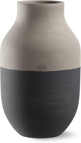 Kahler Omaggio Circulare Vase | Recycled Eco Clay | Grey and Anthracite | 12.2 Inch in Saudi Arabia