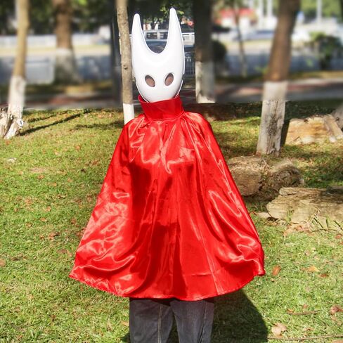 3 PCS Knight Mask with Needle Prop Sword and Red Satin Cloak, Halloween Costume Cosplay Outfit Set for Adults, Costume Accessory for Party Dress Up, Hornets Style in Saudi Arabia