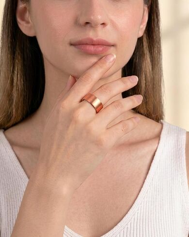 Set of 3 Handmade Copper Rings, 100% Pure Raw Untreated Copper, Meditation & Energy Jewelry, Tibetan Healing Ring Set(Plain) in Saudi Arabia