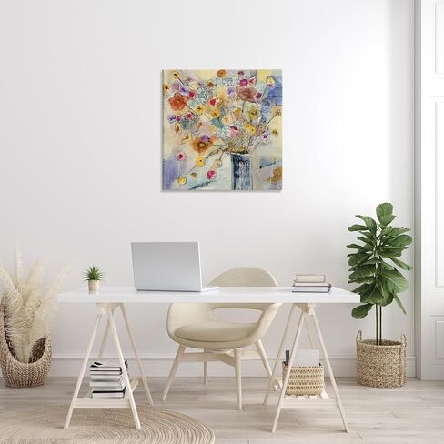 Stupell Industries 'Chaotic Flowers Line Drawing', Canvas Art, 30 x 30 Inches, Easy to Hang and Sturdy, Made in USA, by Jill Martin in Saudi Arabia
