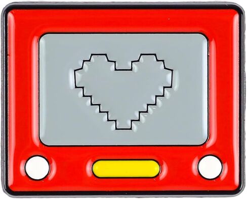 Funny 90s Game Enamel Pin, Retro Gaming Heart Badge Brooch, Funny Classic Toy Lapel Badges, Vintage Pixel Heart Pin Brooches, Hilarious Nostalgia Gamer Gift, Gift For 90s Kids Retro Game Lover in Saudi Arabia