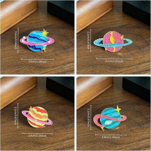 MaitianGuyou Space Planet Enamel Pin Set - 8 Pcs Creative Cosmic Star Brooches for Backpacks Jackets Hats, Unique Celestial Metal Badge Accessories for Adults in Saudi Arabia