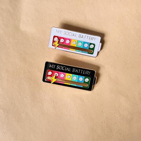 دبوس البطارية الاجتماعي الخاص بي، 7 قطع مزاج عاطفي 7 أيام في الأسبوع، شارة المينا الإبداعية الوظيفية الممتعة وحقائب الظهر والقبعات والمجوهرات in Kuwait