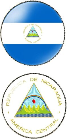 Round 1 Inch 2 Pcs Multiple Countries Nation Flag and National Emblem Pin Coat of Arms Souvenir Brooch Lapel Badge in Kuwait