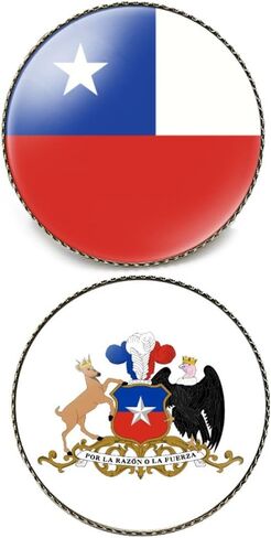 Round 1 Inch 2 Pcs Multiple Countries Nation Flag and National Emblem Pin Coat of Arms Souvenir Brooch Lapel Badge in Kuwait