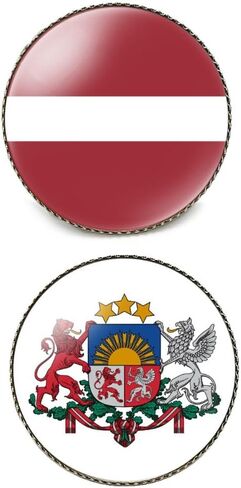 Round 1 Inch 2 Pcs Multiple Countries Nation Flag and National Emblem Pin Coat of Arms Souvenir Brooch Lapel Badge in Kuwait