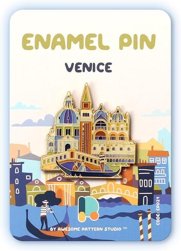 Enamel Pin - Venice. Collector’s Edition, Durable & Stylish Souvenir Pin for Backpacks, Jackets, Hats, and Accessories in Kuwait