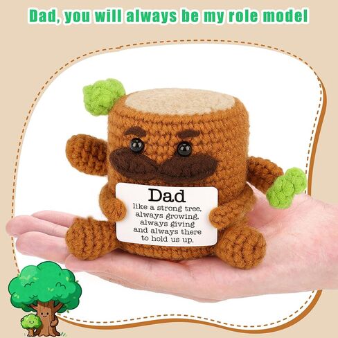 Dad Fathers Day Gift from Daughter Son, Cute Father‘s Day Birthday Thank You Gifts for Father Daddy Stepdad from Wife Kids, Handmade Crochet Tree in Saudi Arabia