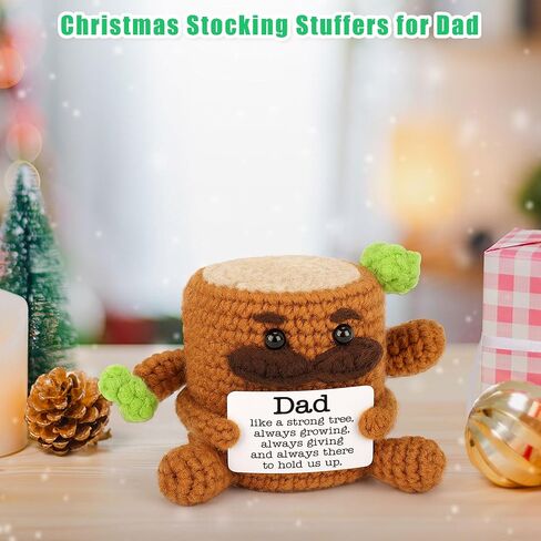 Dad Fathers Day Gift from Daughter Son, Cute Father‘s Day Birthday Thank You Gifts for Father Daddy Stepdad from Wife Kids, Handmade Crochet Tree in Saudi Arabia