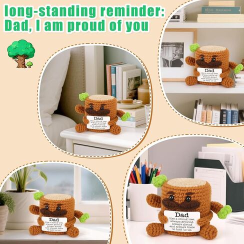 Dad Fathers Day Gift from Daughter Son, Cute Father‘s Day Birthday Thank You Gifts for Father Daddy Stepdad from Wife Kids, Handmade Crochet Tree in Saudi Arabia