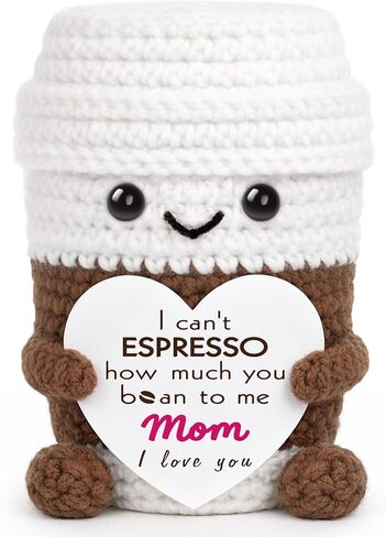Fathers Day Dad Gifts from Daughter Son, First Father's Day Birthday Gifts for New Dad Stepdad Bonusdad Father in Law I Love You Dad's Gift for Daddy Funny Handmade Crochet Espresso Coffee Doll in Saudi Arabia