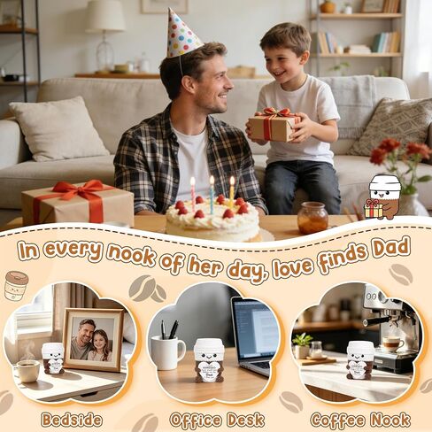 Fathers Day Dad Gifts from Daughter Son, First Father's Day Birthday Gifts for New Dad Stepdad Bonusdad Father in Law I Love You Dad's Gift for Daddy Funny Handmade Crochet Espresso Coffee Doll in Saudi Arabia