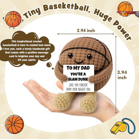 Busy Gaming Life Fathers Day Birthday for Dad Stepdad Father in Law, Handcrafted Crochet Basketball Slam Dunk Sports Desk Decor,Birthday Present for Bonus Dad from Daughter Son Wife in Saudi Arabia