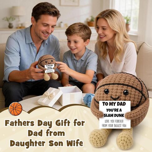 Busy Gaming Life Fathers Day Birthday for Dad Stepdad Father in Law, Handcrafted Crochet Basketball Slam Dunk Sports Desk Decor,Birthday Present for Bonus Dad from Daughter Son Wife in Saudi Arabia
