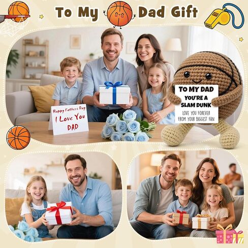 Busy Gaming Life Fathers Day Birthday for Dad Stepdad Father in Law, Handcrafted Crochet Basketball Slam Dunk Sports Desk Decor,Birthday Present for Bonus Dad from Daughter Son Wife in Saudi Arabia