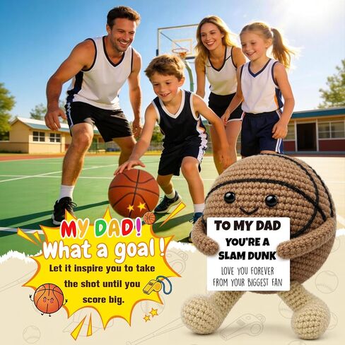 Busy Gaming Life Fathers Day Birthday for Dad Stepdad Father in Law, Handcrafted Crochet Basketball Slam Dunk Sports Desk Decor,Birthday Present for Bonus Dad from Daughter Son Wife in Saudi Arabia