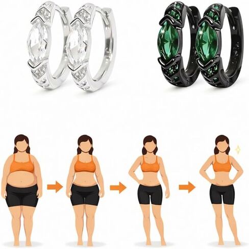 2 Pairs Lymphatic Earrings for Weight Loss Therapy Lymphatic Drainage Earring for Women Germanium CZ Moissanite Earrings Jewelry Gifts for Women in Saudi Arabia