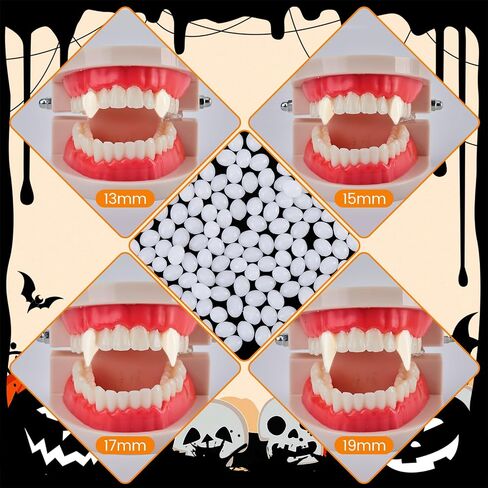 Vampire Teeth - Vampire Fangs for Cosplay Adult Fake Fangs, 4 Size 16 Pairs in Kuwait