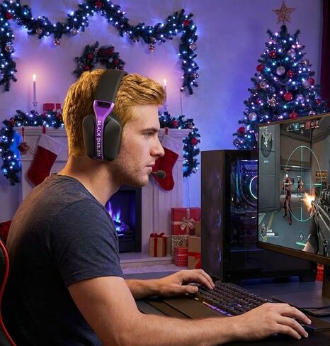 Black Emblem X2 Wireless Gaming Headset 2.4GHz Headset with Up to 50 Hours Battery, Breathable Earcups, Lossless Audio, Low Latency, Removable Mic Headsets for IPone 16/Android/PS/Switch in Kuwait