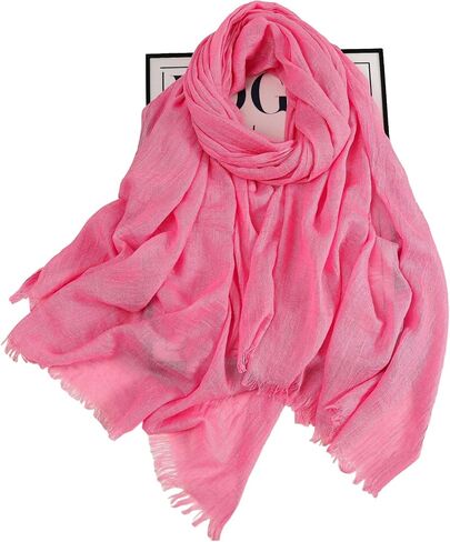 Solid Color Cotton And Linen Textured Scarf, Women'S High-End Sunscreen Beach Shawl in Saudi Arabia