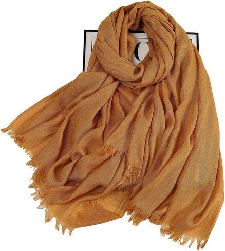Solid Color Cotton And Linen Textured Scarf, Women'S High-End Sunscreen Beach Shawl in Saudi Arabia