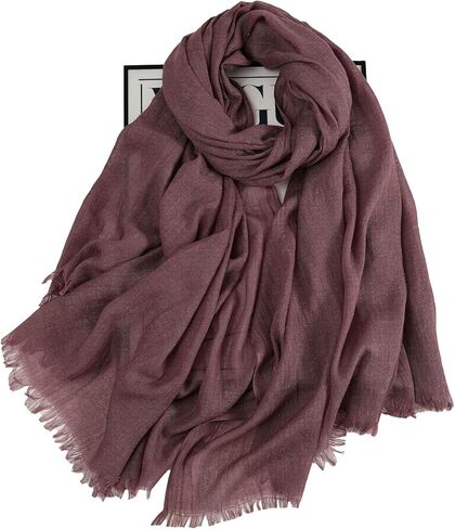 Solid Color Cotton And Linen Textured Scarf, Women'S High-End Sunscreen Beach Shawl in Saudi Arabia