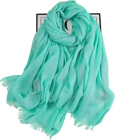 Solid Color Cotton And Linen Textured Scarf, Women'S High-End Sunscreen Beach Shawl in Saudi Arabia
