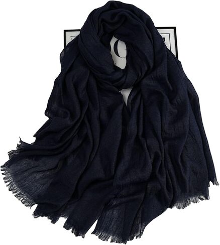 Solid Color Cotton And Linen Textured Scarf, Women'S High-End Sunscreen Beach Shawl in Saudi Arabia