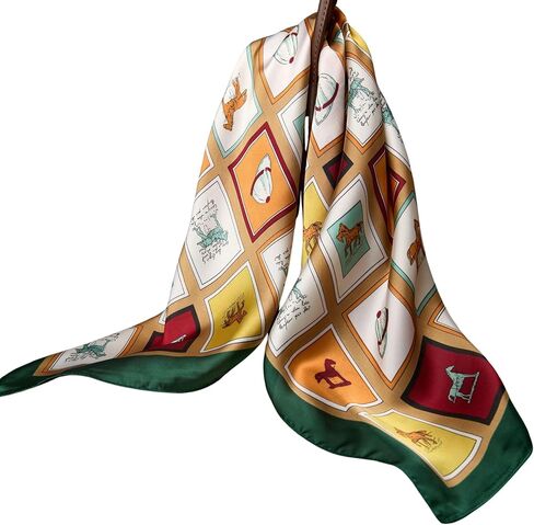 iiimmu Women's Hair Scarf 27.5 IN Square Scarves Lightweight Fashion Neck Silk Satin Head Scarf Hair Bandana in Saudi Arabia