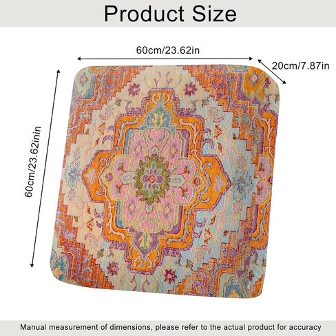 Boho Printed Couch Cushion Covers, Waterproof Stretch Outdoor Cushion Covers, Patio Sofa Covers with Elastic Bottom-1 Piece, Orange in Saudi Arabia