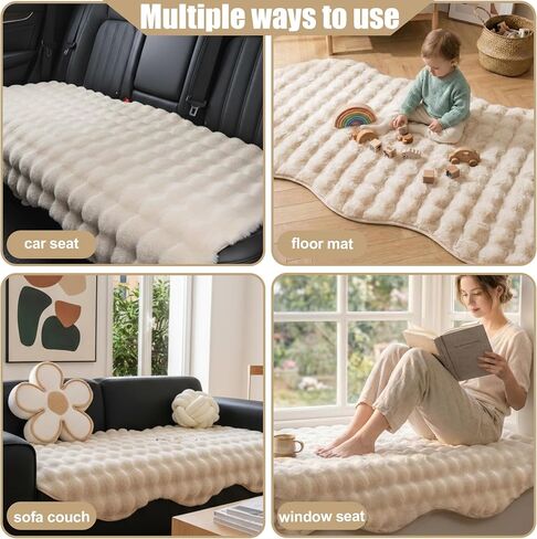 Plush Couch Cover for Pets Washable Non-Slip Sofa Cover Pet Friendly Couch Protector Irregular Slipcover for Loveseat and Sectional Sofa (Beige, 35" x 47") in Saudi Arabia