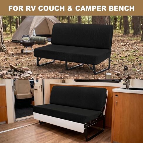 RV Jackknife Sofa Couch Covers, 2-Piece Set, Black in Saudi Arabia