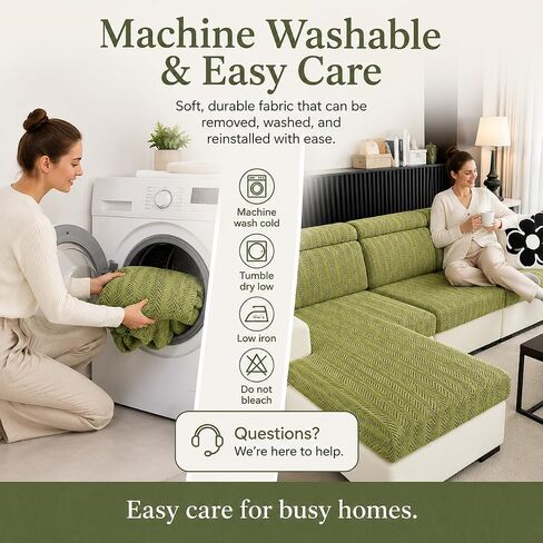 Stretch Couch Cushion Covers with Adjustable Buckle | Anti Slip Sectional Sofa Seat Covers Washable Skin Sofa Slipcovers Pet Friendly Furniture Protector in Saudi Arabia