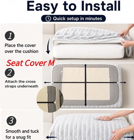 Stretch Couch Cushion Covers with Adjustable Buckle | Anti Slip Sectional Sofa Seat Covers Washable Skin Sofa Slipcovers Pet Friendly Furniture Protector in Saudi Arabia