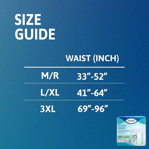 Tena ProSkin Unisex Stretch Plus Briefs, Adult Diapers with Tabs, Maximum Absorbency, Incontinence and Bladder leaks Control, 3XLarge, 32 Count in Kuwait