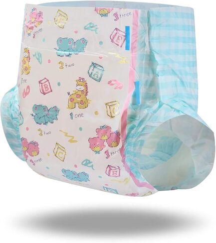 حفاضات مطبوعة للكبار من Littleforbig 40 قطعة (4 عبوات) - Vintage Baby (كبير 36"-46") in Kuwait