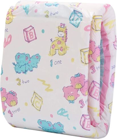 حفاضات مطبوعة للكبار من Littleforbig 40 قطعة (4 عبوات) - Vintage Baby (كبير 36"-46") in Kuwait