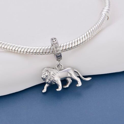 3D Lion Charms Fit Women Bracelet And Necklaces Bead Charm Pendant Jewelry Gifts For Family Friends in Kuwait