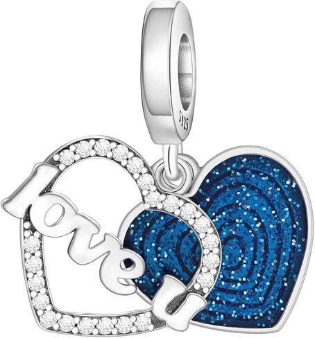 Silver Love Heart Cross Dangle Charm fits Pandora Bracelet Travel Chocolate Cakes/Angel Wing Hearts Charms Gifts for Women Mothers Day Christmas Birthday in Saudi Arabia