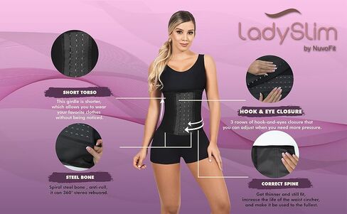 LadySlim COLOMBIAN Fajas Colombianas Reductoras para Mujer Short Torso Sport Workout Latex Waist Trainer for Women in Saudi Arabia