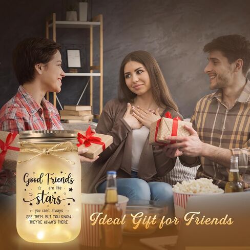 BeneCharm Friendship Gifts for Women, Birthday Gifts for Friend Women, Mason Jar Night Lights for Friends Female, Friends Gift, Leaving Gift for Colleague, Friend Sister Christmas Galentines Present in Saudi Arabia