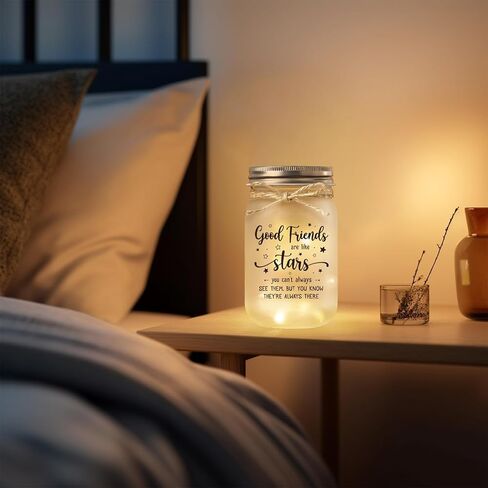 BeneCharm Friendship Gifts for Women, Birthday Gifts for Friend Women, Mason Jar Night Lights for Friends Female, Friends Gift, Leaving Gift for Colleague, Friend Sister Christmas Galentines Present in Saudi Arabia