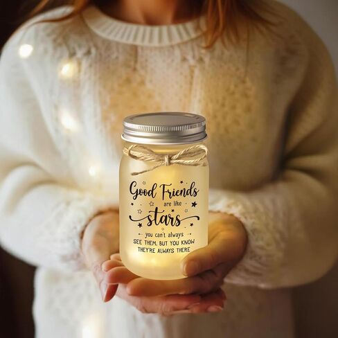 BeneCharm Friendship Gifts for Women, Birthday Gifts for Friend Women, Mason Jar Night Lights for Friends Female, Friends Gift, Leaving Gift for Colleague, Friend Sister Christmas Galentines Present in Saudi Arabia