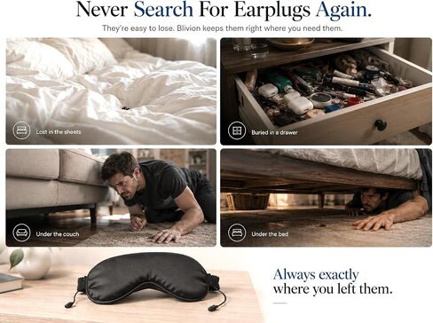 Sleep Mask with Ear Plugs, Light & Sound Blocking Sleep Mask for Sleeping, Soft Comfortable Eye Mask for Side Sleepers, Travel & Naps in Saudi Arabia