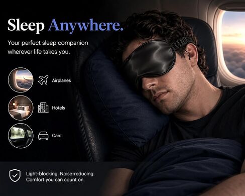 Sleep Mask with Ear Plugs, Light & Sound Blocking Sleep Mask for Sleeping, Soft Comfortable Eye Mask for Side Sleepers, Travel & Naps in Saudi Arabia