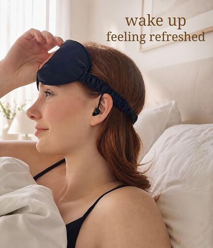 Sleep Mask with Ear Plugs, Light & Sound Blocking Sleep Mask for Sleeping, Soft Comfortable Eye Mask for Side Sleepers, Travel & Naps in Saudi Arabia