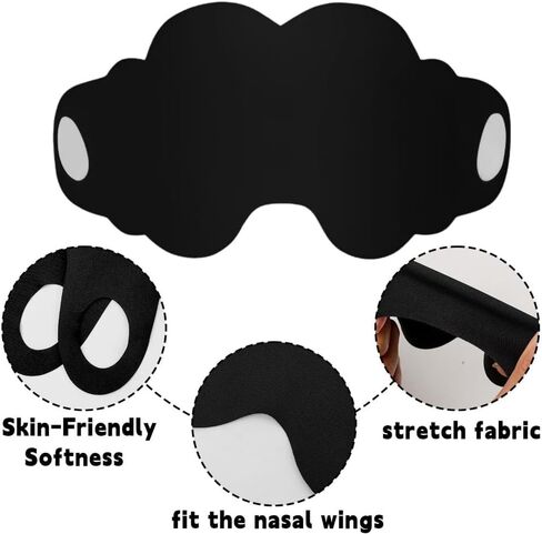 1Pcs Ice Silk Sleep Eye Mask Cloud-Shaped Women Men Double-Side Shading Portable Travel Eyepatch Eye Care Tools,34.5x11cm (Black) in Kuwait