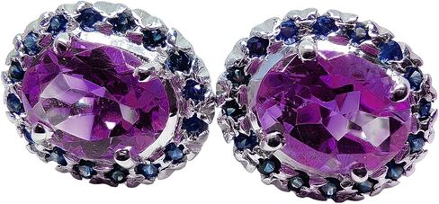 Natural Amethyst Sapphire Cufflinks 925 Silver Amethyst Sapphire Groomsmen Cufflinks For Wedding November Birthstone Cufflinks in Saudi Arabia