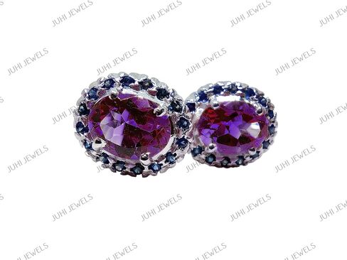 Natural Amethyst Sapphire Cufflinks 925 Silver Amethyst Sapphire Groomsmen Cufflinks For Wedding November Birthstone Cufflinks in Saudi Arabia