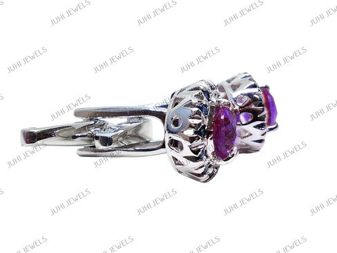 Natural Amethyst Sapphire Cufflinks 925 Silver Amethyst Sapphire Groomsmen Cufflinks For Wedding November Birthstone Cufflinks in Saudi Arabia